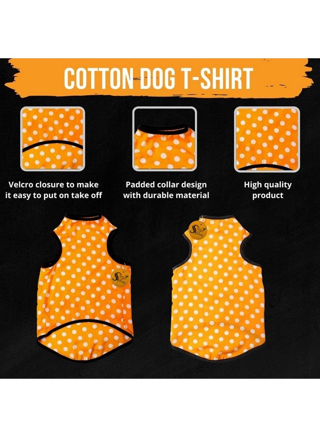 Sage Square Funky Soft Material Dog T-Shirt | Cool/Funky Print Pet | Soft Light Weight | Comfortable & Breathable Dog Clothing | Trendy Vest Outfit (Polka Orange) (Xlarge - 24Inch) - Image 5