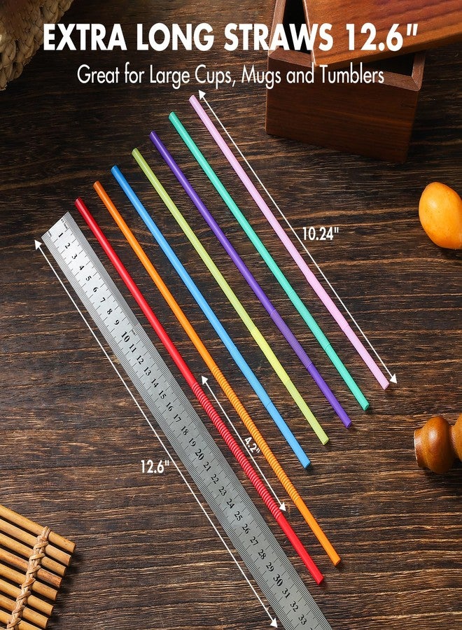 [عبوة من 100 قطعة] شفاطات بلاستيكية مرنة طويلة جدًا بارتفاع 10.24 بوصة، شفاطات شرب للاستخدام مرة واحدة، شفاطات ملونة قابلة للثني - ألوان متنوعة - Image 2