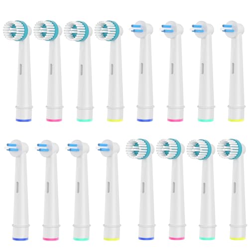 Betterchoi 8pcs Interspace and 8pcs Ortho Care Replacement Heads Compatible with Oral B Electric Toothbrush, White.