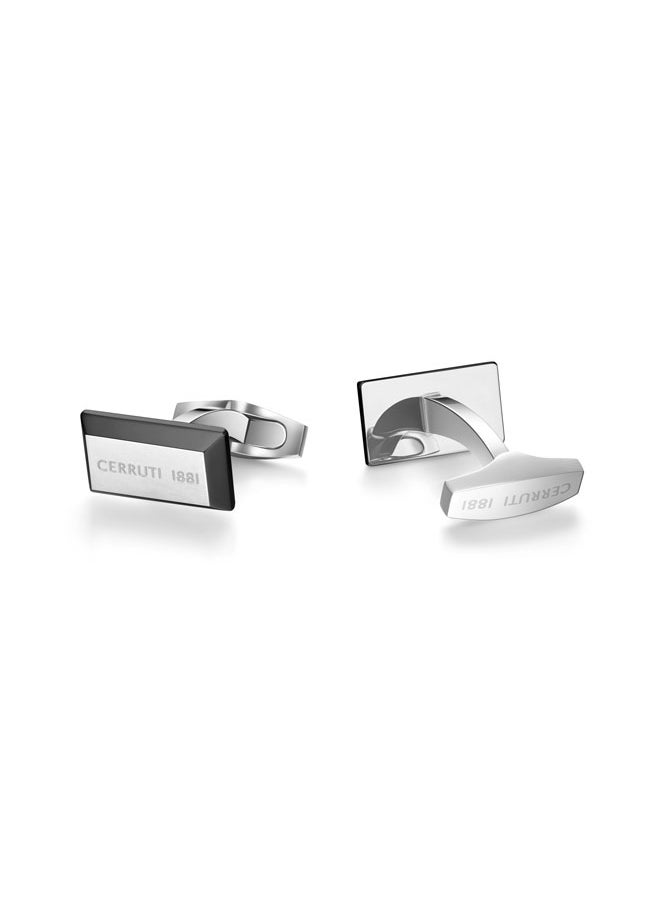 CERRUTI 1881 Elio Black Stainless Steel Square Stylish Cufflinks for Men  - Image 3