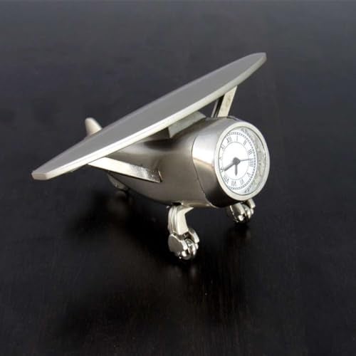 Saugat Traders Diwali/New Year Corporate Gift - Airplane Table Clock Showpiece - Best Good Luck Gift for Client, Employees, Friends - Aeroplane Clock Office Desk Home Decor - Image 1