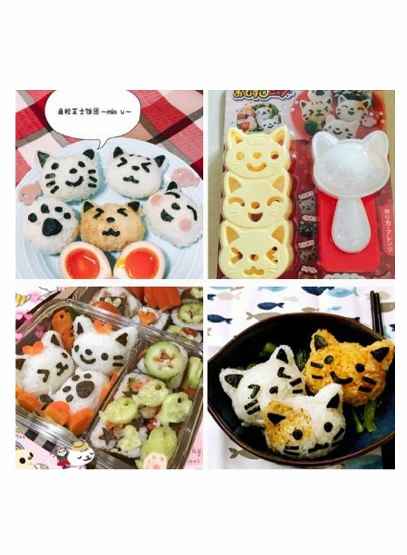 SOLARAE Rice Ball Mold Set Cat Lovely Rice Ball Mold Sushi Mold Pattern Sushi Kitchen Rice Mould Sandwich DIY Kitchen Tools - Image 5