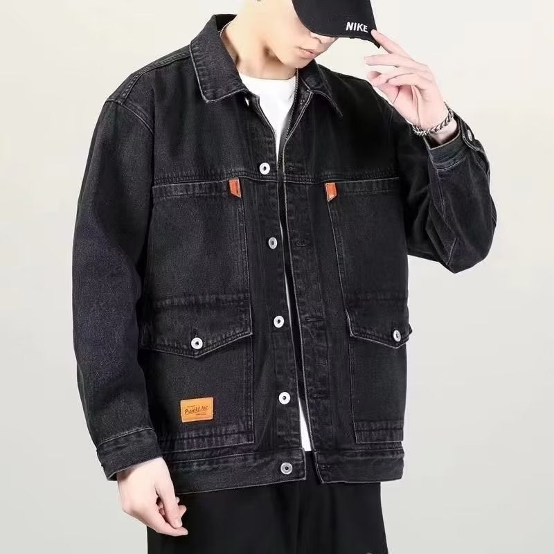 New Men'S Casual Denim Coat High Street Handsome Loose Plus Size Multi-Pocket Jacket Fashion Brand All-Matching - Image 4