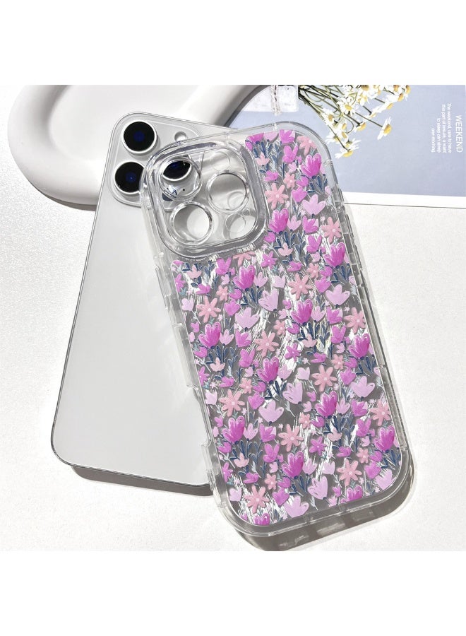 NIBEMINENT Colorful Flowers Protective TPU Case Cover For iPhone 15 Plus Clear - Image 2
