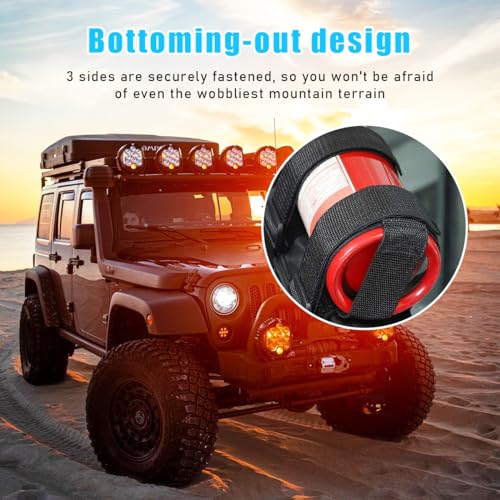 Ohleats Roll Bar Fire Extinguisher Holder, Adjustable Fire Extinguisher Mount Strap with American Flag Pattern, Car Accessories Fixed Belt for Wrangler JK JKU TJ CJ Gladiator (Black) - Image 5