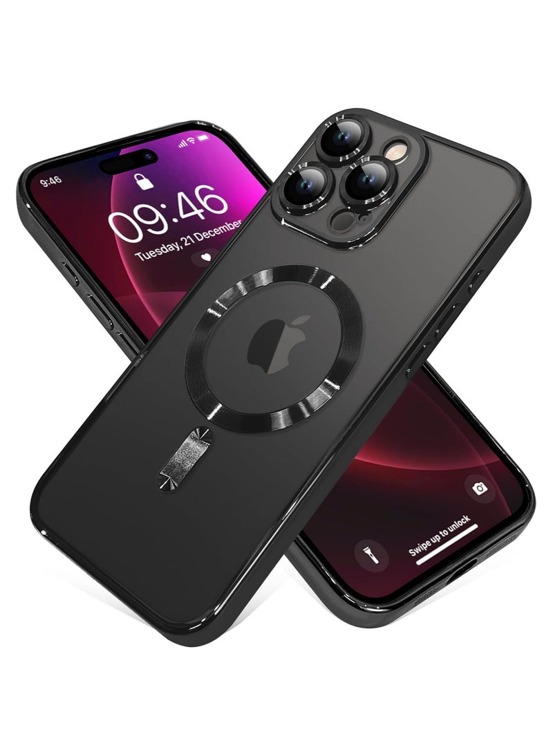 Magnetic Case for iphone 16 pro Compatible with Wireless Charging, Cover Camera Lens Protector, Slim Protective anti Yellowing Clear Case for iphone 16 pro  - Image 1