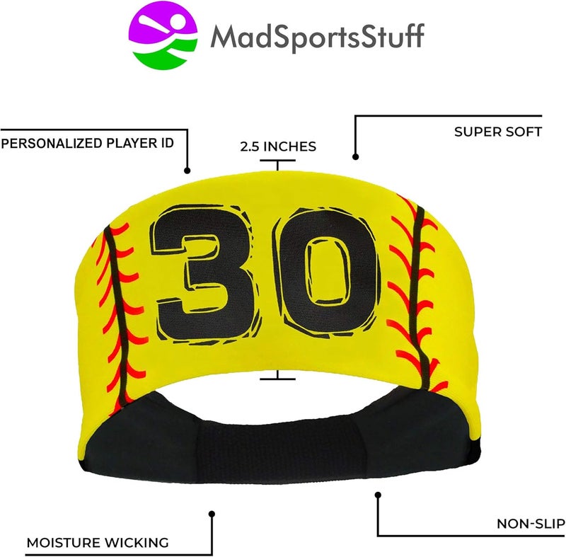 MadSportsStuff Softball Headband for Girls with Jersey Number (Numbers 00-39) - Image 4