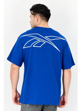 Reebok Men Sportswear Fit Short Sleeves Basketball T-Shirt, Blue  - Image 4