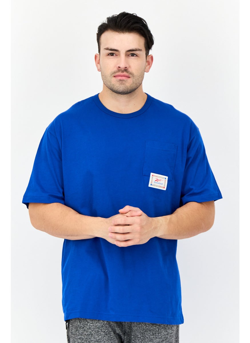 Reebok Men Sportswear Fit Short Sleeves Basketball T-Shirt, Blue  - Image 1