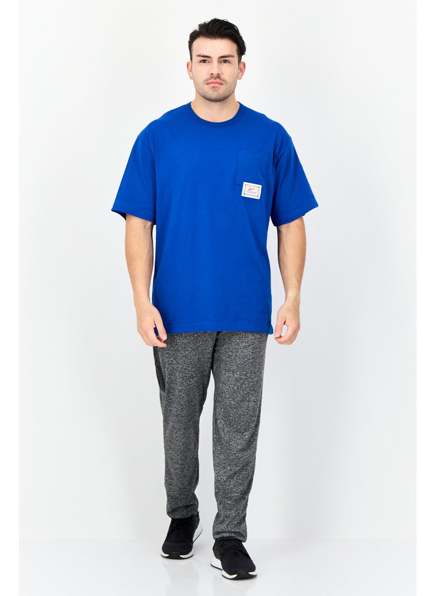 Reebok Men Sportswear Fit Short Sleeves Basketball T-Shirt, Blue  - Image 3