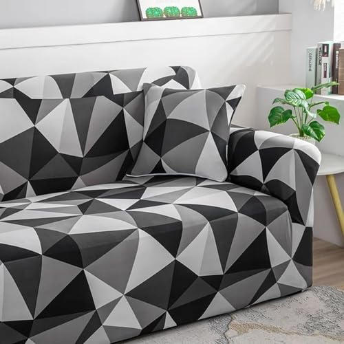 B BESTILO Sofa Cover 3 Seater and 2 Seater Fully Covered Universal 5 Seater Sofa Cover Non-Slip Sticky Elastic Stretchable Sofa Set Slipcover Protector for (3+1+1 Seater), Black Prism - Image 3