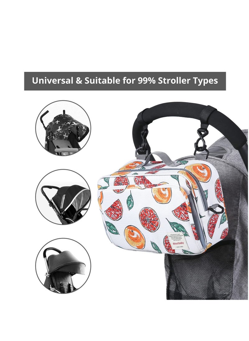 Diaper Bag Premium Stroller Organizer Bag with Insulated Pocket Stroller Hooks and Adjustable Strap  Non-Slip Design Universal Fit for Most Strollers Ideal for Diapers Baby Items - Image 3