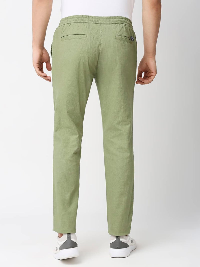 Thomas Scott Men's | Comfort | Slim Fit | Mid-Rise | Drawstring Closure | Solid | 4 Pockets | Woven | Chinos | Trouser (CCBT07_Green_38) - Image 5
