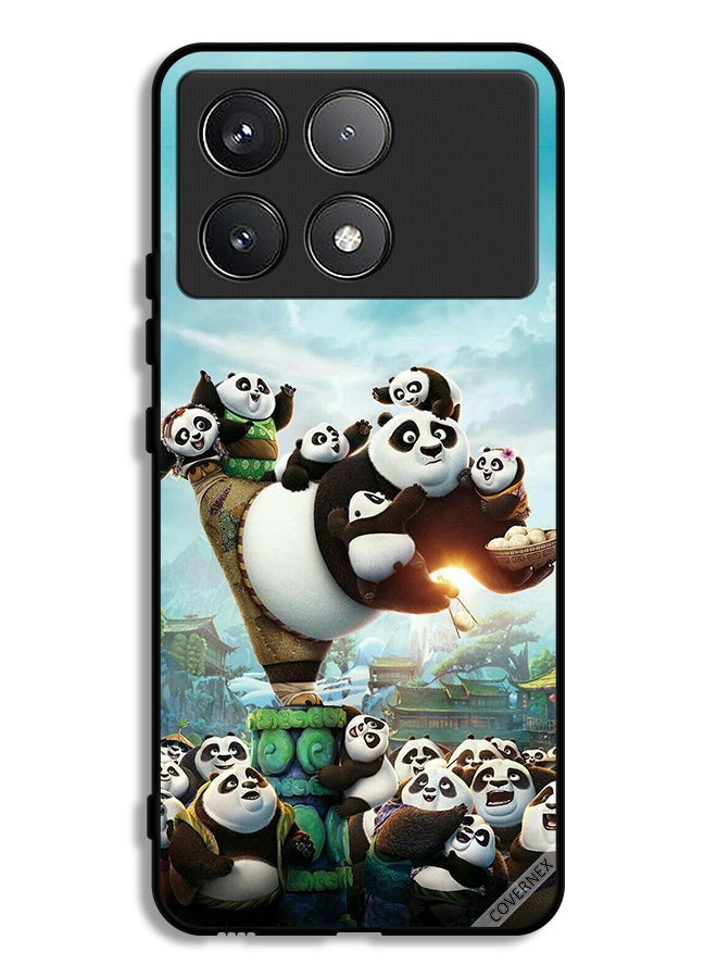 Covernex Xiaomi Poco F6 Pro Protective Case Cover Panda & Babies - Image 1