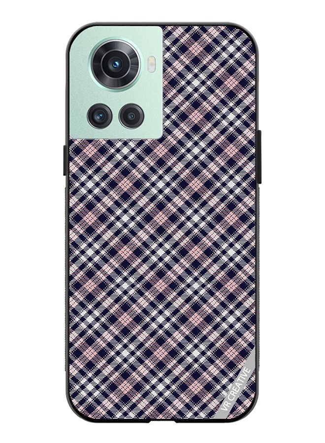 VR CREATIVE Protective Case Cover For OnePlus 10R Checkered Design Multicolour - Image 1