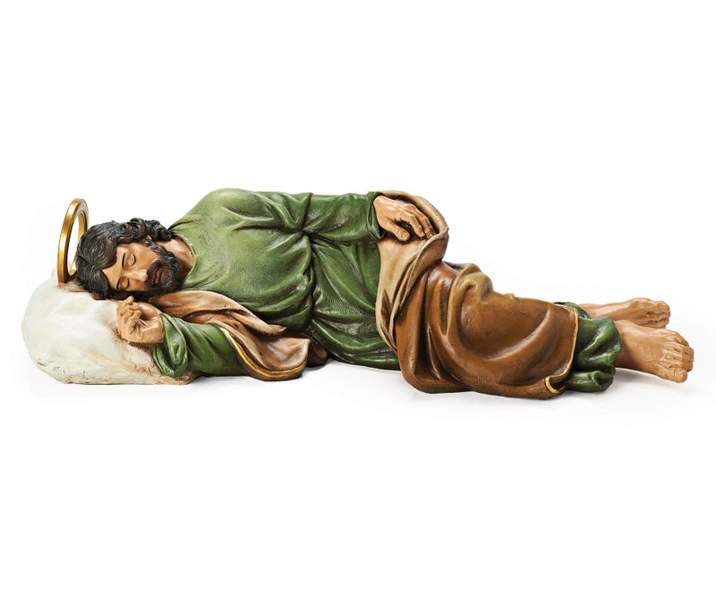 Josephs Studio by Roman Sleeping St Joseph Figure Life of Christ Renaissance Collection 55 H and 225 W Resin and Stone Religious Gift Decoration