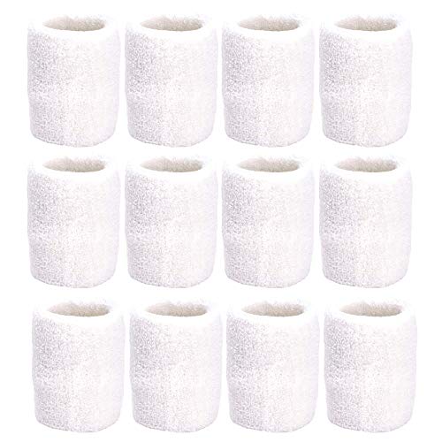 TOURNA Unique Sports Wristbands/Sweatbands Pack of 12 (6 Pair) White, One Size, (CWB-6-1) - Image 1