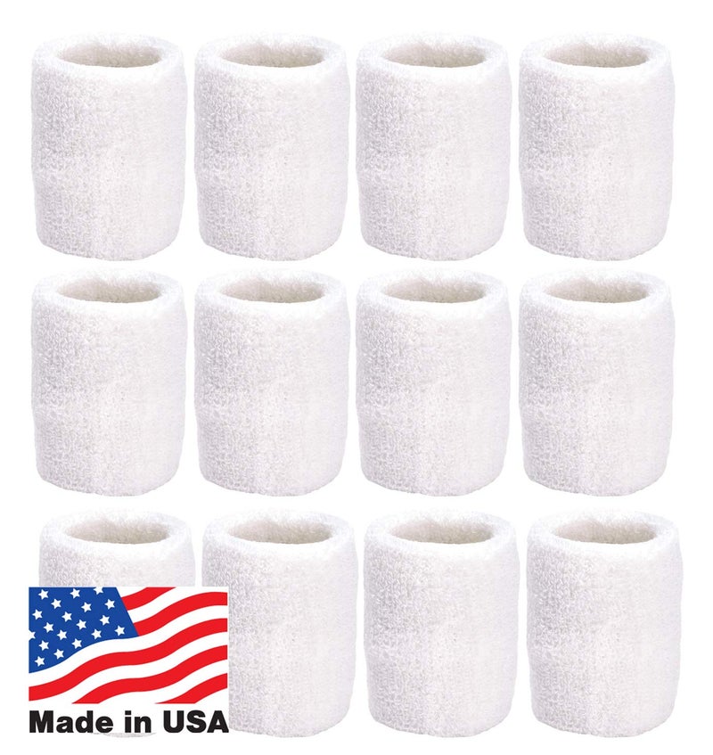 TOURNA Unique Sports Wristbands/Sweatbands Pack of 12 (6 Pair) White, One Size, (CWB-6-1) - Image 4
