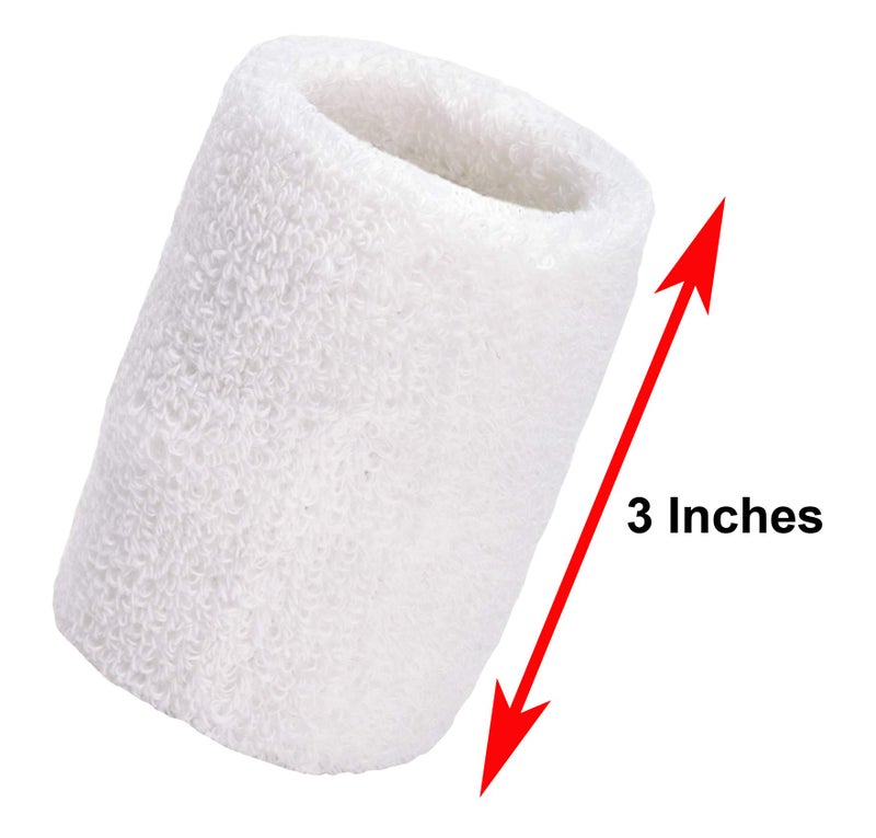 TOURNA Unique Sports Wristbands/Sweatbands Pack of 12 (6 Pair) White, One Size, (CWB-6-1) - Image 5