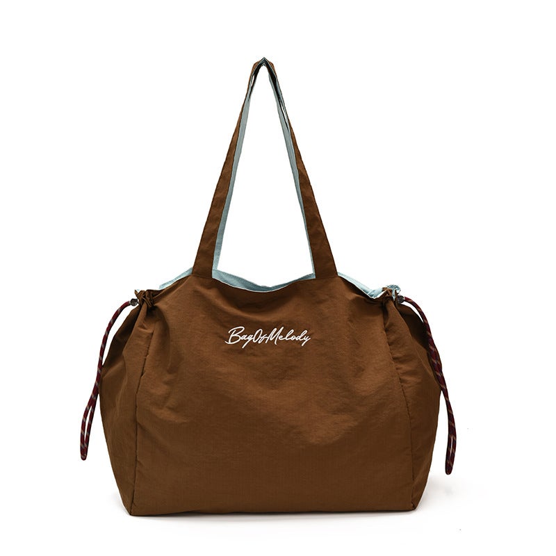 Letter Print Large Capacity Nylon Shoulder Tote Bag - Image 5