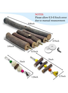 Hamiledyi Hamiledyi Bird Perch Stand Toy, Natural Wood Bird Perch Stand Bird Perch Toy with Rotating Balls Spinning Bird Toys Parakeet Stand Perch Toy for Parakeets Cockatiels Conures Budgies Finches Love Birds  - Image 2