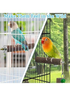 Hamiledyi Hamiledyi Bird Perch Stand Toy, Natural Wood Bird Perch Stand Bird Perch Toy with Rotating Balls Spinning Bird Toys Parakeet Stand Perch Toy for Parakeets Cockatiels Conures Budgies Finches Love Birds  - Image 5