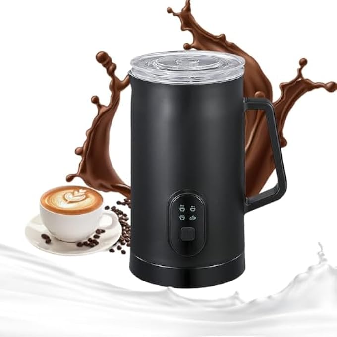 ريحني مكشوف الحليب 4In1 كهربائي لصنع رغوة أوتوماتيكية ساخنة وباردة ورغوة حليب للاتيه كابتشينو ماكياتو 400 واط كهربائي أسود - Image 1