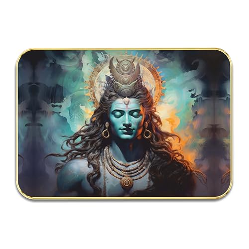SAF Lord Shiva Wall Art | Meditating Mahadev Painting on MDF Board | Spiritual Hindu God Wall Décor for Home, Living Room, Puja Room & Meditation Space (13.5 x 19.5 Inch) MG01-1020 - Image 2