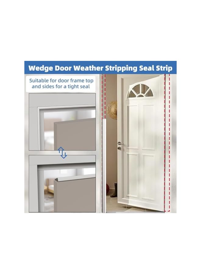 Green Tiger Wedge-Shape Window Weather Stripping Door Frame Seal Strip 118”,Upgrade Black Foam,Soundproofing,Draft Stopper,Winter Insulation,Noise Blocker, Gap Filler for Exterior Front Door Side (Black) - Image 2