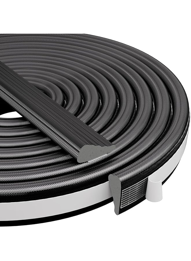 Green Tiger Wedge-Shape Window Weather Stripping Door Frame Seal Strip 118”,Upgrade Black Foam,Soundproofing,Draft Stopper,Winter Insulation,Noise Blocker, Gap Filler for Exterior Front Door Side (Black) - Image 1