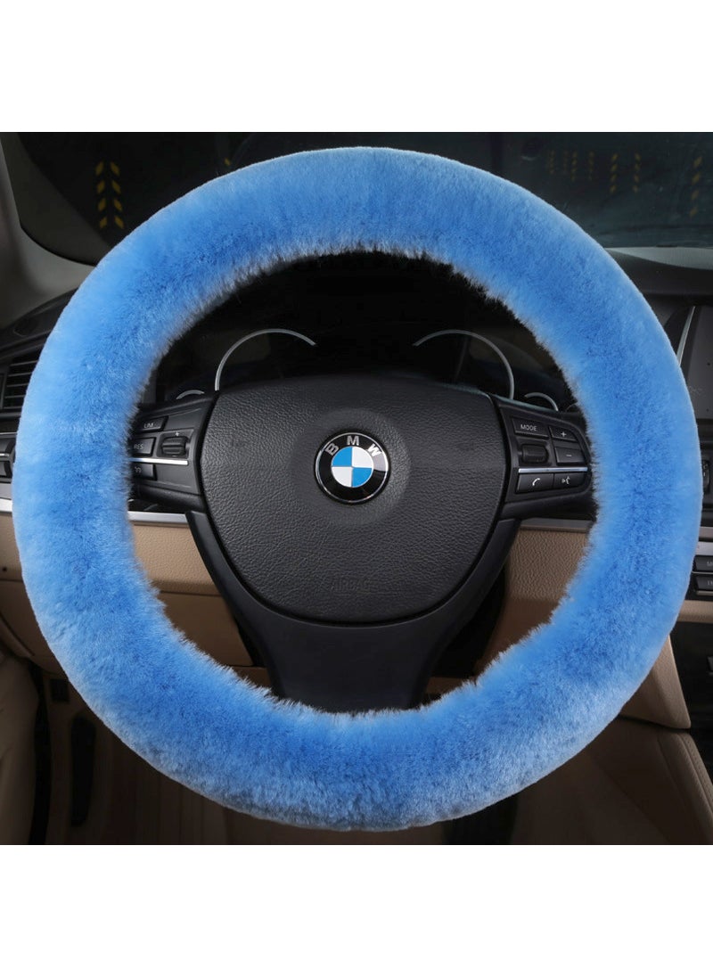 Winter Short Wool Steering Wheel Cover Light purple