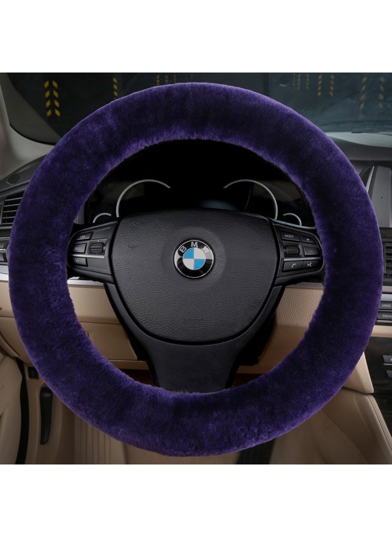 Winter Short Wool Steering Wheel Cover Light purple