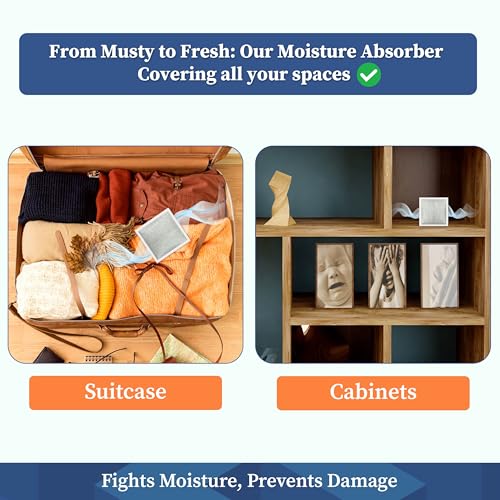 HomeStrap Moisture Absorber Sachet 100 Gram x 3 PCS | Absorbs Moisture & Transforms Into Gel | Dehumidier For Bags, Suitcases & Drawers | Fights Moisture, Musty Smells Etc - Image 5