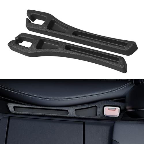 Alieemo Car Seat Gap Filler Organizer, 2PCS Multifunctional Vehicle Fill Gap Blocker with Storage Slot Between Seat & Console, Anti-Drop Auto Interior Organization, Universal Fit (Black) - Image 1