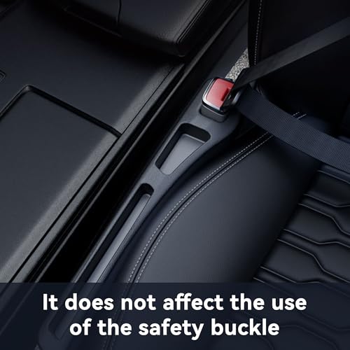 Alieemo Car Seat Gap Filler Organizer, 2PCS Multifunctional Vehicle Fill Gap Blocker with Storage Slot Between Seat & Console, Anti-Drop Auto Interior Organization, Universal Fit (Black) - Image 4