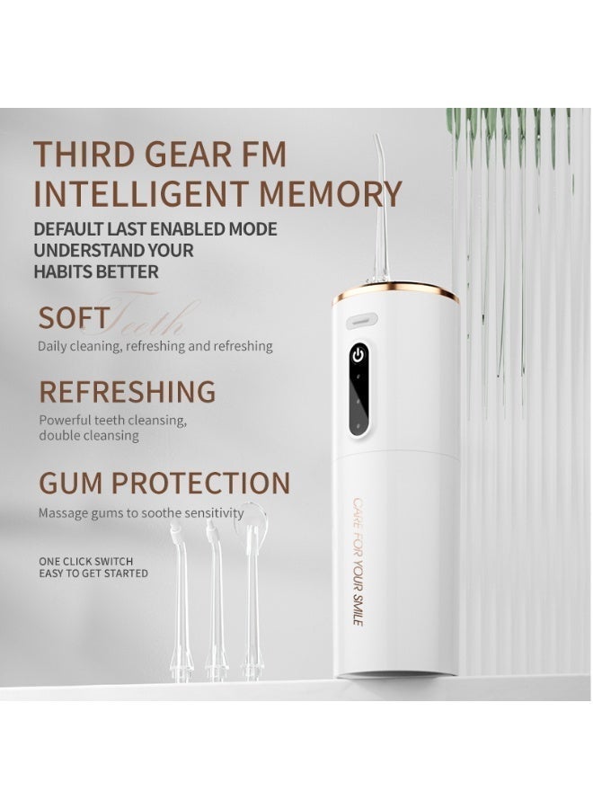 moveflash [MOVEFLASH] Portable Cordless Water Flosser, Dental Oral Irrigator with 5 Jet Tips & Type-C Rechargeable, Waterproof Water Jet for Teeth Cleaning, Braces & Gingival Care - White - Image 2