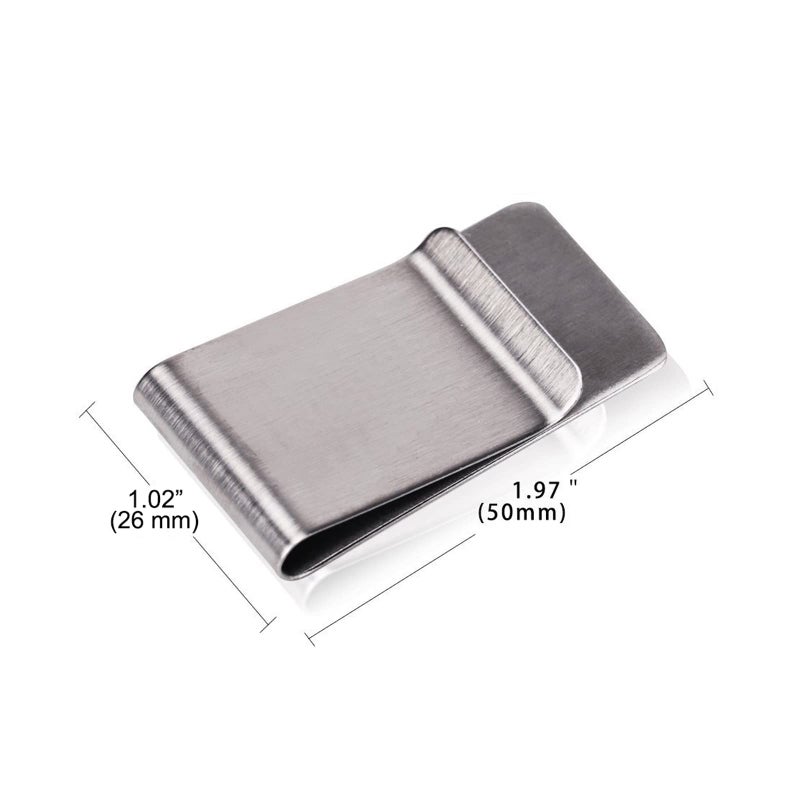 WAFJAMF Wide Men's Slim Money Clip Stainless Steel Credit Business Card Holder Pocket Cash Wallet 2PCS Sliver - Image 2