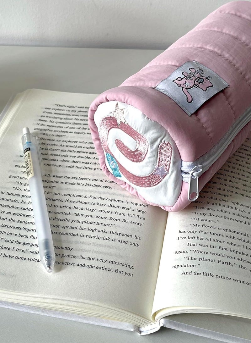 CUNUUDOOL Pencil Case For Girls, Pencil Pouch For Nice Gift,Stocking Stuffers Cute Creative Cream Roll Cartoon Large Capacity Pink Cat Zipper Pencil Case Bag, Pink And Cat.  - Image 5
