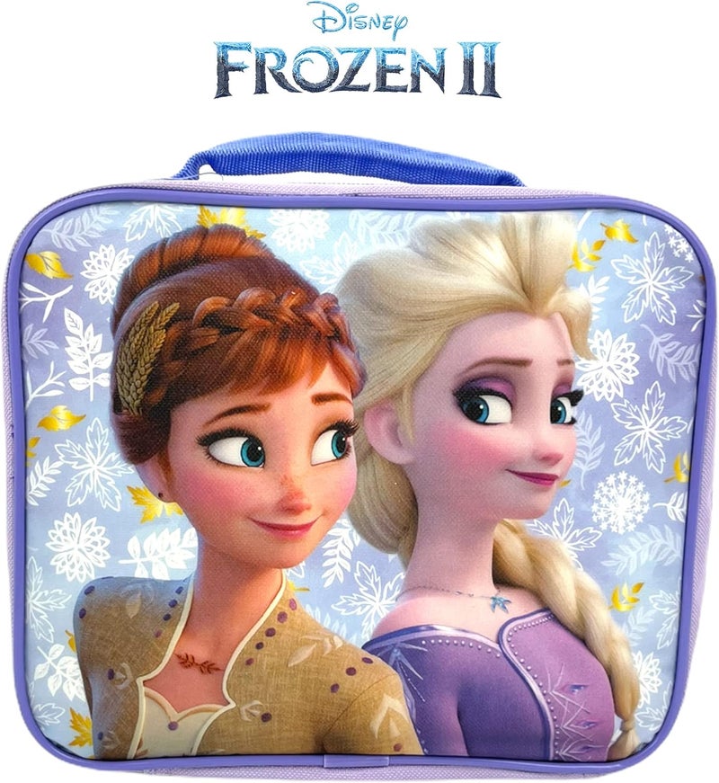 RALME Disney Frozen 2 Lunch Box with Princesses Elsa and Anna - Soft Insulated Lunch Bag for Girls, Purple - Image 4