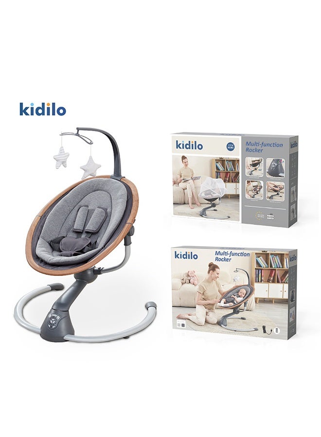 Kidilo Multi-functional Cradle with Music, Mosquito Net and Hanging Toys for Entertainment baby swing electric - Image 1