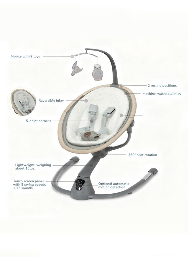 Kidilo Multi-functional Cradle with Music, Mosquito Net and Hanging Toys for Entertainment baby swing electric - Image 2