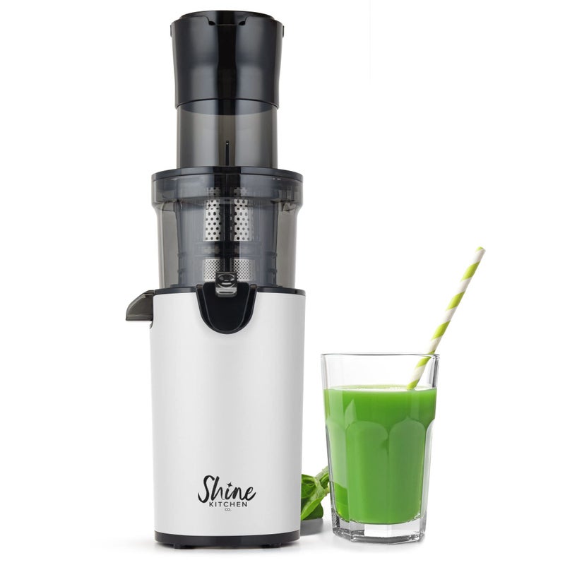 Shine Shine Kitchen Co SJX1 Easy Cold Press Juicer with XL Feed Chute and Compact Body White 
