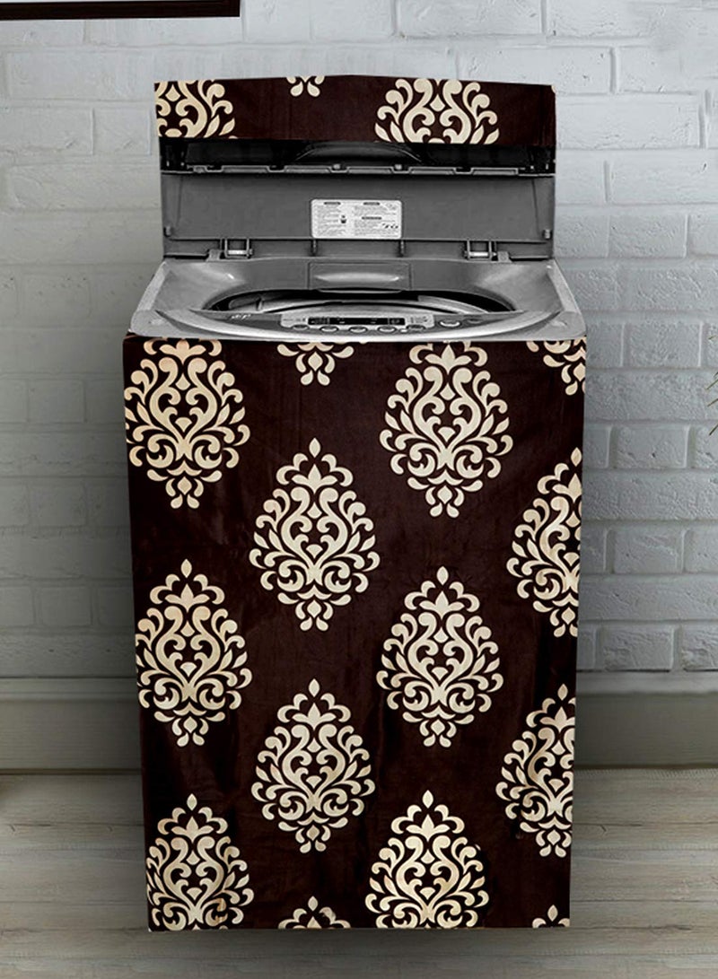 KANUSHI Industries Top Load Fully Automatic Washing Machine Cover 1 Pc FridgeRefrigerator Top Cover 1 Pc MicrowaveOven Top Cover COPYFRIMICROWMFULLYBROWNFLORAL - Image 4