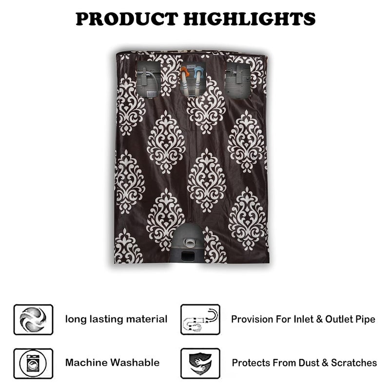 KANUSHI Industries Top Load Fully Automatic Washing Machine Cover 1 Pc FridgeRefrigerator Top Cover 1 Pc MicrowaveOven Top Cover COPYFRIMICROWMFULLYBROWNFLORAL - Image 5