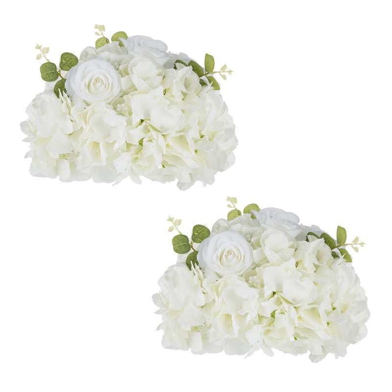 Inweder White Flowers Balls for Centerpieces 2 PCS 118 Diam Flower Centerpieces for Tables in Wedding Reception Decorations Arrangement for Party Celebration Planners
