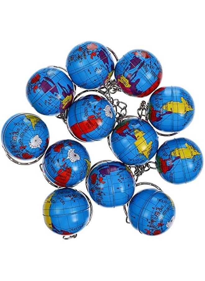 Key Chain Key Chain Key Chain 12Pcs Globe Keychain Earth Globe Pendant Keyholder Mini Globe Backpack Hook Backpack Hanging Globe Pendant Party Favors for DIY Craft Key Chain Keychains
