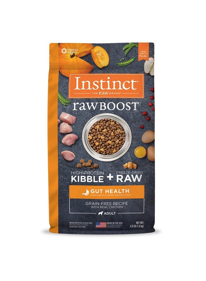 Instinct Raw Boost Natural Dry Dog Food with Freeze Dried Pieces, Grain Free, Real Chicken- Gut Health, 4 lb. Bag - Image 1