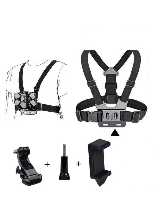 Generic DJI Sports Camera Accessories GP Wrist Strap Arm Strap Palm Strap Shoulder Strap School Bag Chuck With Chest Strap Holder-Color:Chest Strap Four-piece Suit  - Image 1