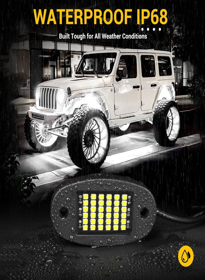 Hovano 20 Pods White Rock Lights Kits 6500K with Switch Wire Harness for rucks Off Road ATV UTV SUV RZR Pure Underglow White Rock Rock Lights Under Body High Power Waterproof - Image 4