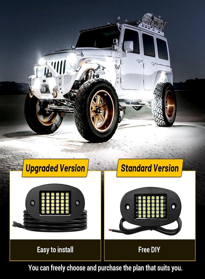 Hovano 20 Pods White Rock Lights Kits 6500K with Switch Wire Harness for rucks Off Road ATV UTV SUV RZR Pure Underglow White Rock Rock Lights Under Body High Power Waterproof - Image 2